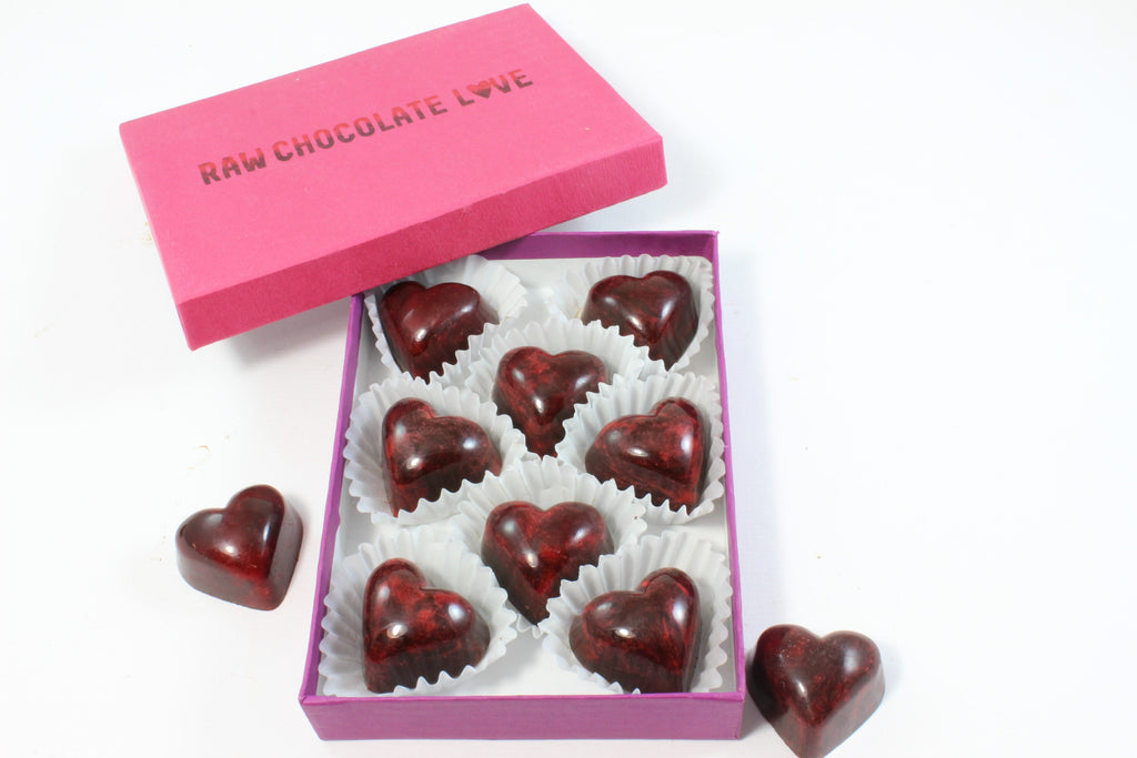 Valentine's Day Heart Truffles (8 Truffles) - RawChocoLove